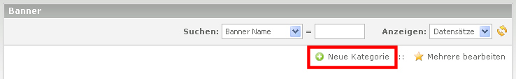 Neue Banner Kategorie anlegen