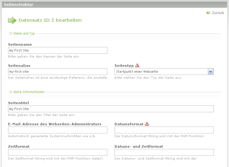 Startpunkt einer Webseite #1