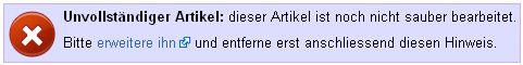 Unvollständiger Artikel
