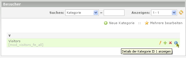 Besucherzähler Kategorie-ID